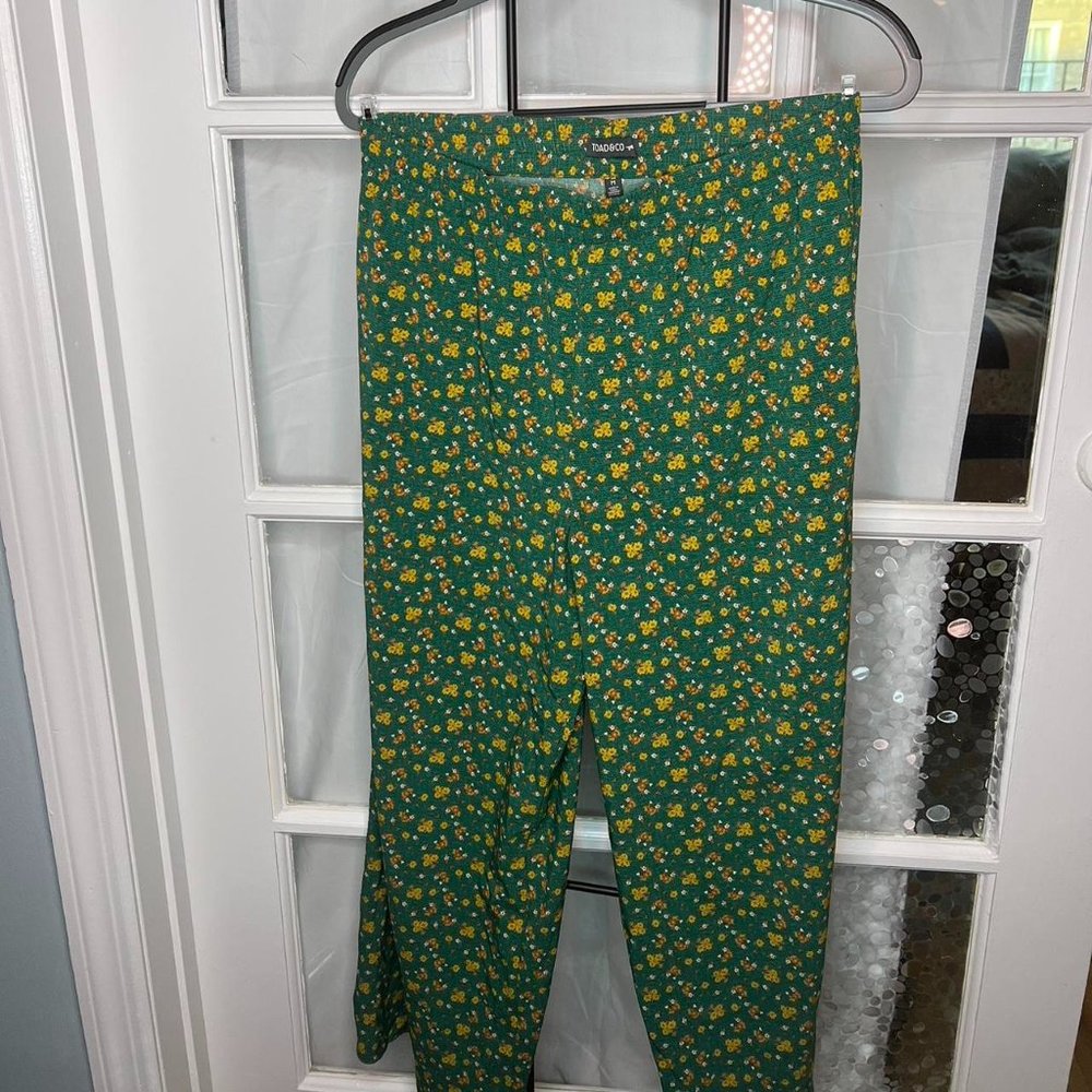 toad & co pants green floral